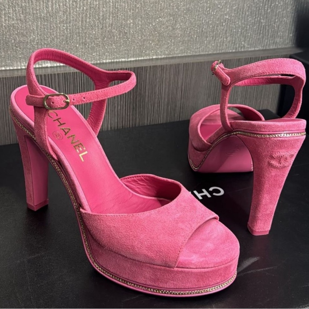 Chanel Fuchsia Pink Sandals